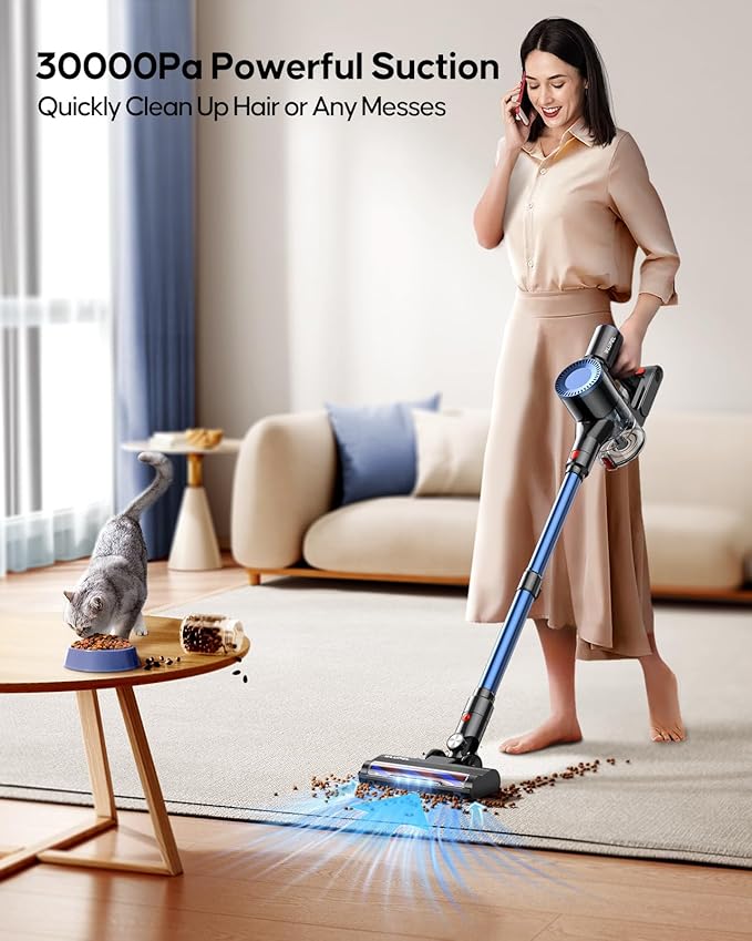 WLUPEL Cordless Vacuum Cleaner, 30KPA 400W Powerful Stick Vacuum - Image 2
