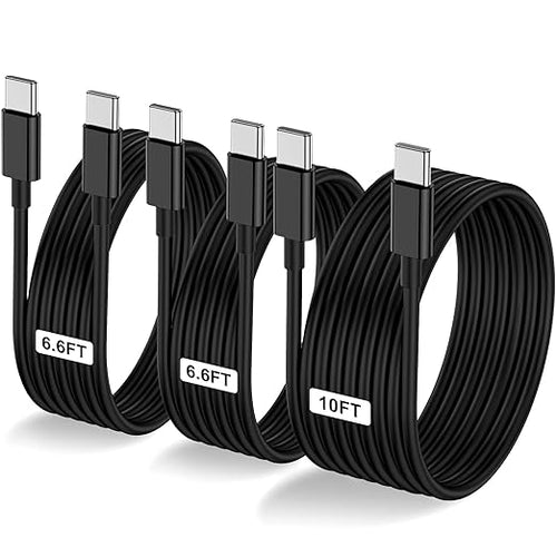 3-Pack Black 60W USB C to USB C Cable, Type C Fast Charging Cable by LOFPYE