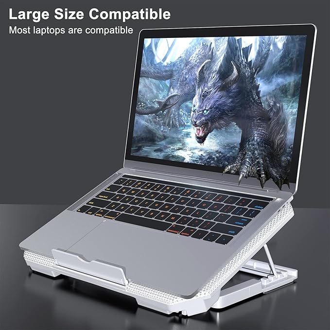 LIENS Laptop Cooling Pad with Adjustable Height Two 5.1 Inches Fan 2 USB Ports - Image 5