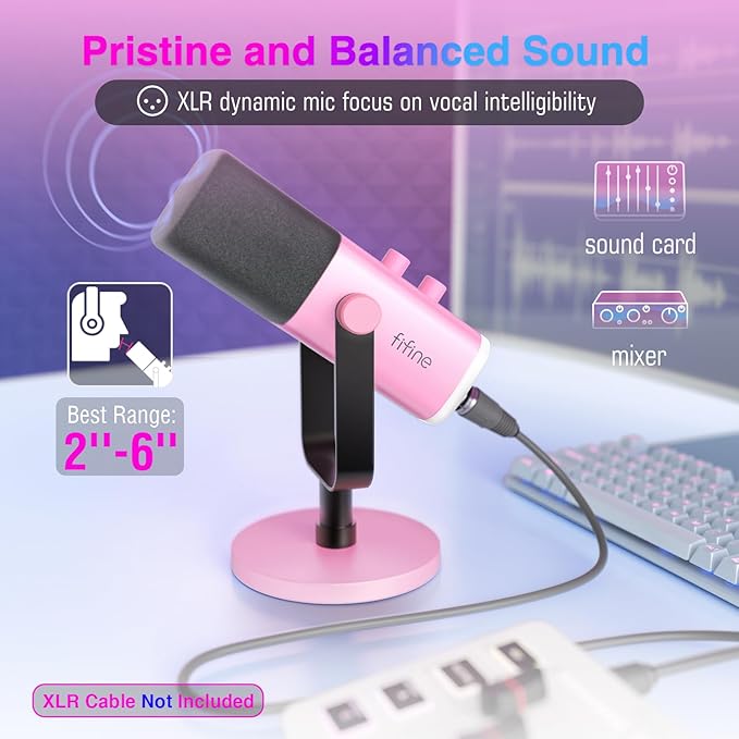 FIFINE XLR/USB Microphone, Gaming Recording PC Microphone - Image 2