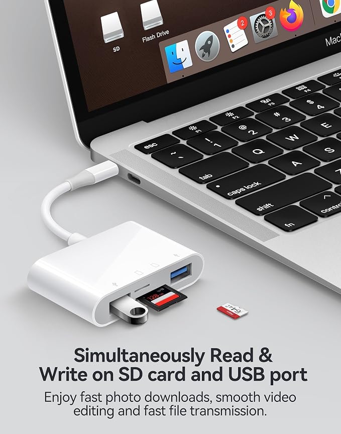 USB C SD Card Reader, Type C 4-Slots Memory Card Adapter - Image 5