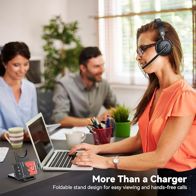 Wireless Headset with Mic for Work-Bluetooth 5.3 Headset with Noise Cancelling - Image 4