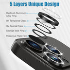 AGVEE 3+3 6 Pack for iPhone 15 Pro 6.1" / 15 Pro Max 6.7" Camera Lens Protector - Image 7