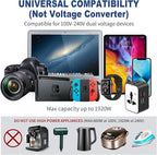 Travel Adapter Fast Charge, GaN Worldwide All in One Universal Travel Adapter - Image 7