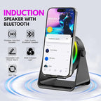 Wireless Induction Speaker- 4 in1 Bluetooth Speaker Phone Stand - Image 2