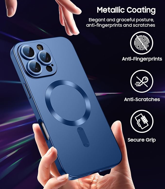 Magnetic for iPhone 16 Pro Case Slim Soft Silicone Bumper Shockproof Metallic - Image 6