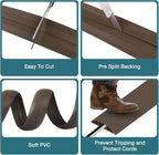Floor Cord Cover, Cable Protector, 0.63W x 0.31H inches, Wire Cover - Image 3