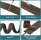 Floor Cord Cover, Cable Protector, 0.63W x 0.31H inches, Wire Cover - Image 3