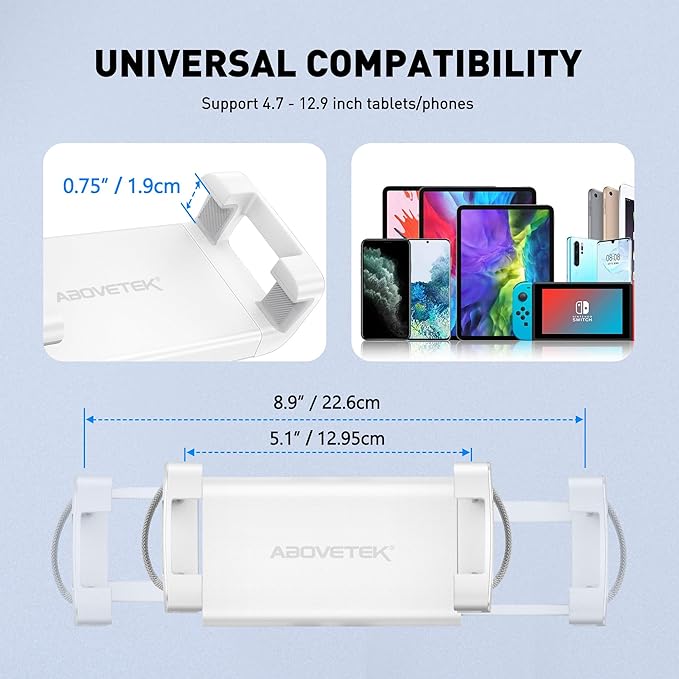 AboveTEK Tablet Pillow Stand for Bed, Hands-Free 360° Adjustable iPad Pillow - Image 4