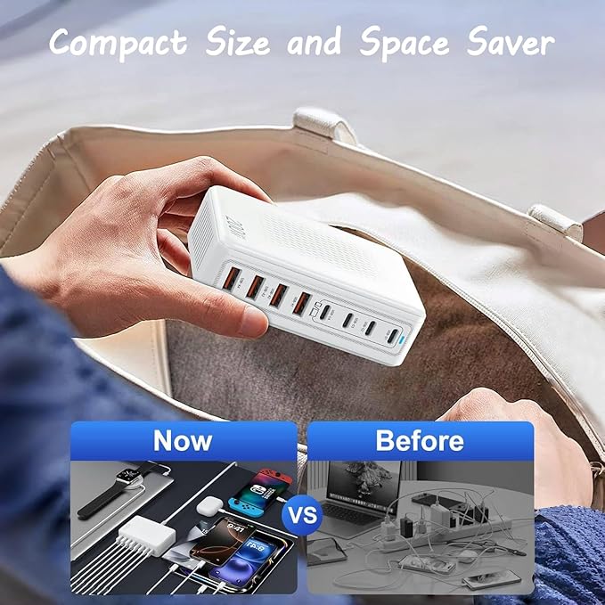 USB C Charger Block Charging Station - 200W Fast GaN 8-Port Multiple USB - Image 6