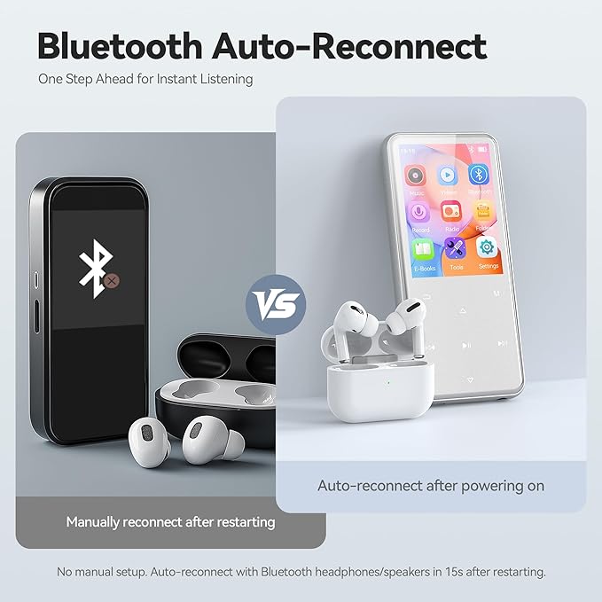 AGPTEK 64GB MP3 Player with Bluetooth, M3 2.4 inch Music Player with Speaker - Image 7