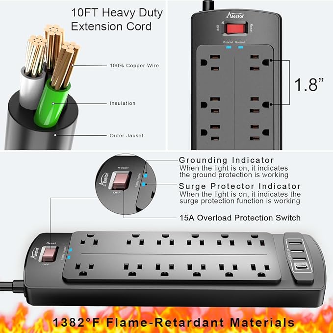 Power Strip Surge Protector - Image 6