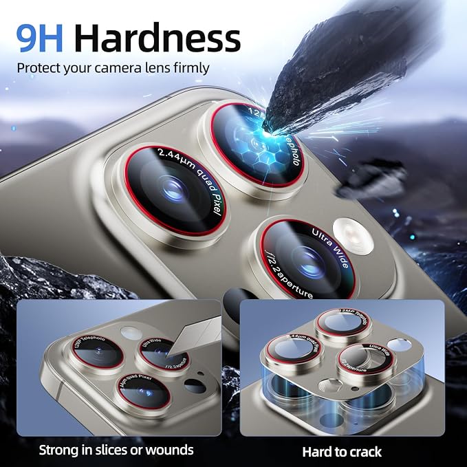 Camera Lens Protector for iPhone 16 Pro Max/iPhone 16 Pro/iPhone 15 Pro - Image 2