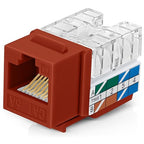 Everest 90° Angled RJ45 Cat6A Keystone Jacks 10-Pack in Orange by EverestMediaSolutions