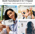 Mini Selfie Stick with 2 Fill Lights, Portable Phone Tripod with Remote and - Image 6
