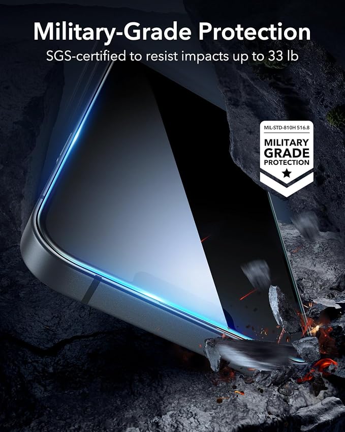 ESR 3 Pack for iPhone 13 Pro Max/iPhone 14 Plus Screen Protector, Tempered - Image 6
