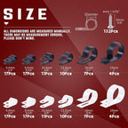 Hilitchi 132 Pcs 6 Sizes Black and White Plastic Cable Clamp R Type Screw - Image 2