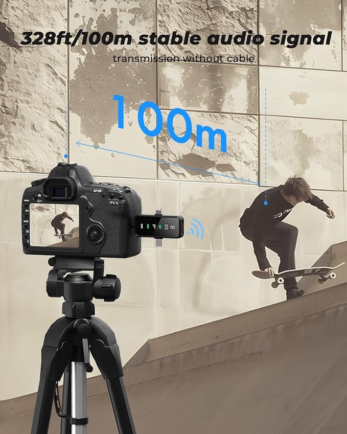 3-in-1 Mini Microphone for iPhone, Camera - 328ft Long Range - Image 3