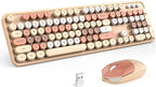 KNOWSQT Wireless Keyboard and Mouse Combo, MilkTea 104 Keys Full-Sized 2.4 GHz by KNOWSQTKeyboardMouse