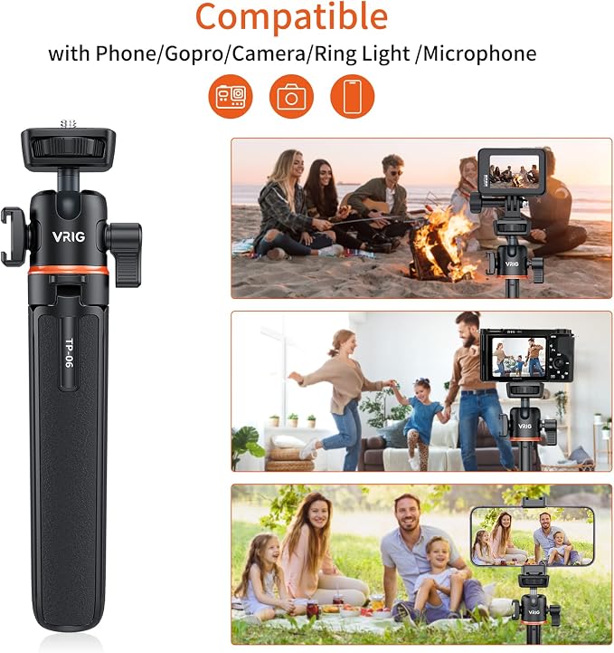 VRIG 21.6" Extension Pole Tripod, Mini Selfie Stick Tripod Stand Handle Grip - Image 7
