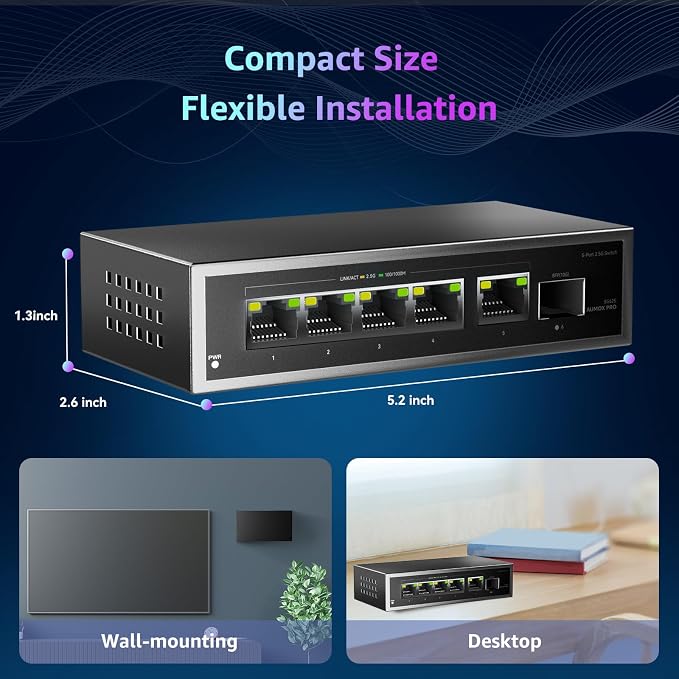 6 Port 2.5Gb Unmanaged Ethernet Switch - Image 6