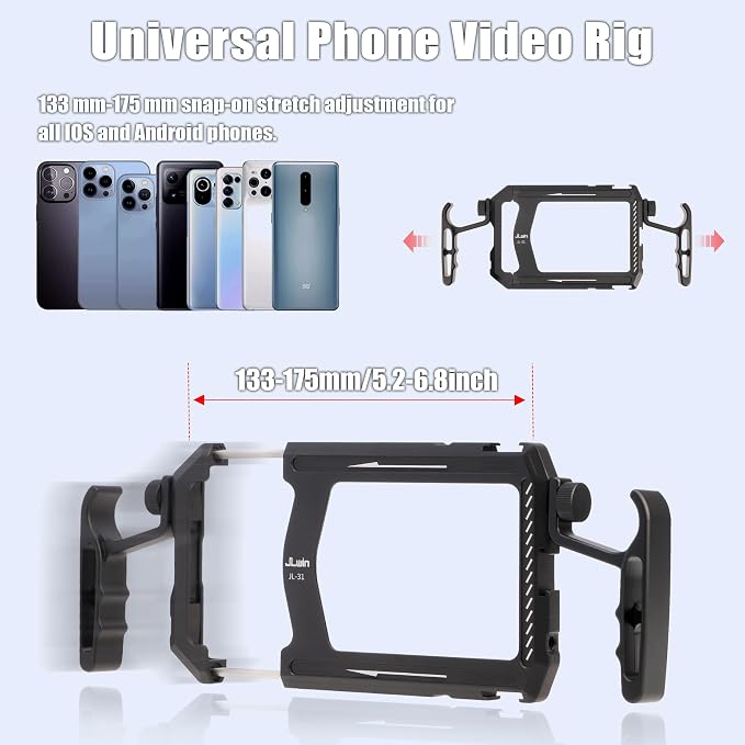 Foto4easy Universal Smartphone Video Rig, Aluminum Phone Video Stabilizer - Image 2
