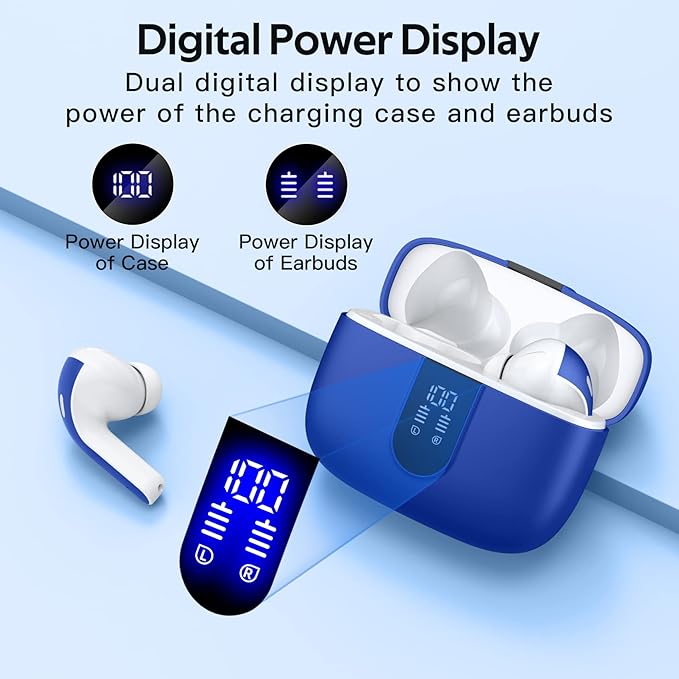 TAGRY Bluetooth Headphones True Wireless Earbuds 60H Playback LED Power Display - Image 2