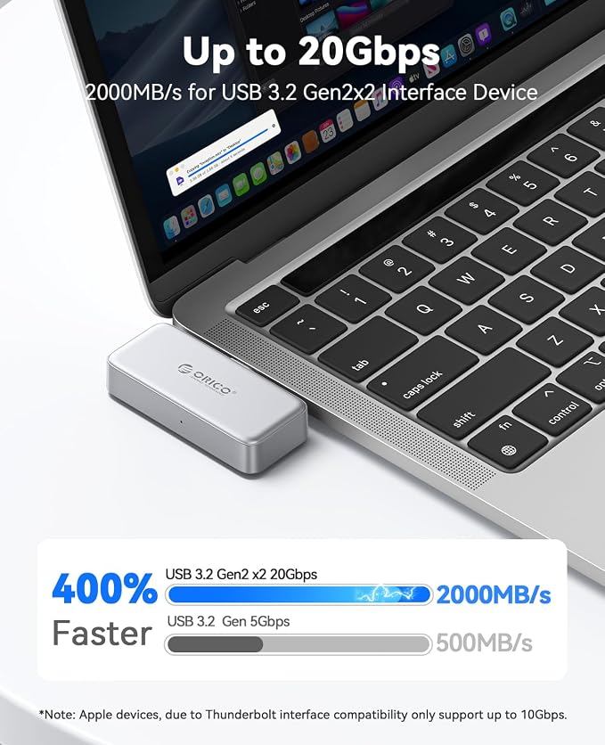 ORICO FlashPod 512GB Portable SSD Up to 2000MB/s, Direct Plug Design, - Image 3