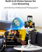 Gimbal Stabilizer for iPhone, Sefie Stick Tripod - Image 2