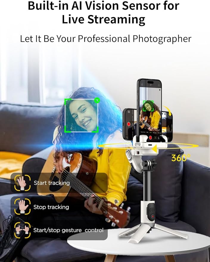 Gimbal Stabilizer for iPhone, Sefie Stick Tripod - Image 2