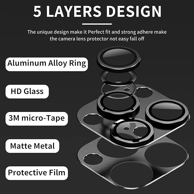 Camera Lens Protector for iPhone 14 Pro / iPhone 14 Pro Max, Alloy Metal Camera - Image 3