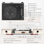 Record Player for Vinyl with External Speakers, Belt-Drive Turntable with Dual - Image 8