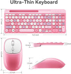 Retro Wireless Keyboard with Round Keycaps, 2.4GHz Full-Size USB Cute Wireless - Image 5
