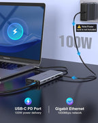 Docking Station Dual Monitor for Dell/HP/Lenovo Laptop, 8K HDMI Adapter Docking - Image 7