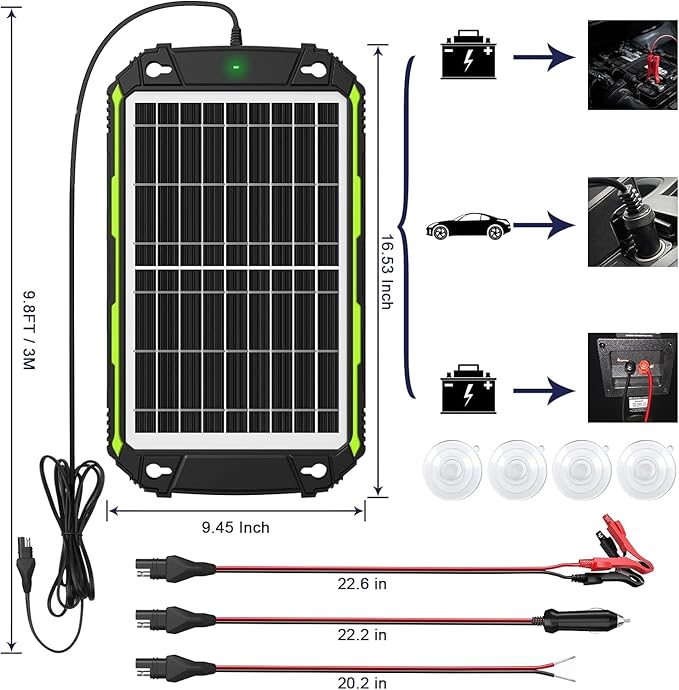 Sun Energise 15W 12V Solar Battery Charger Maintainer PRO, Built-in Smart MPPT - Image 8