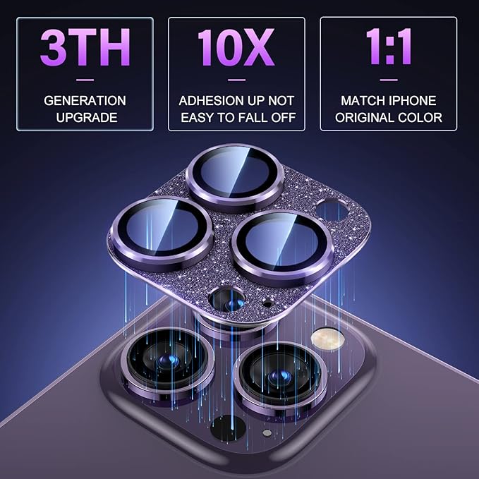 Uyiton for iPhone 14 Pro/iPhone 14 Pro Max Camera Lens Protector, 9H Tempered - Image 4
