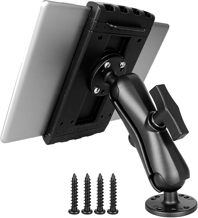 Heavy Duty Tablet Mount for Truck, Aluminum Drill Base Tablet Holder, Compatible by Velpaw