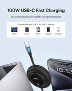Baseus USB C to USB C Cable, 100W 6.6ft Retractable USB C Fast Charging Cable - Image 2