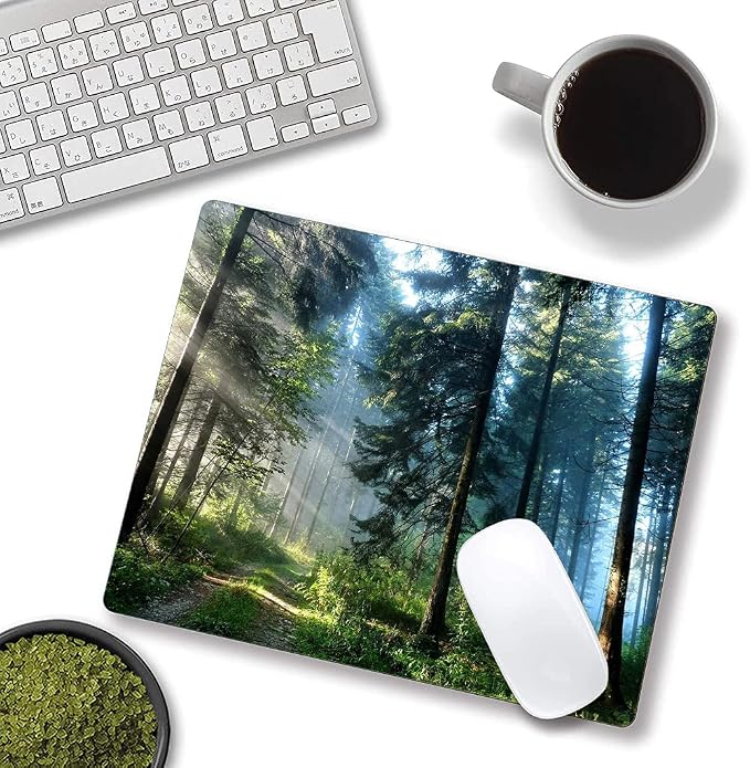 Forest Mouse Pad, Natural Scenery Mouse Pad Custom Design, Square Waterproof - Image 4