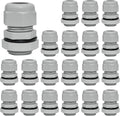 20 Pcs 1/2" NPT Nylon Cable Glands, IP68 Waterproof Adjustable Cord Grip Cable by Bonsicoky