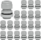 20 Pcs 1/2" NPT Nylon Cable Glands, IP68 Waterproof Adjustable Cord Grip Cable by Bonsicoky