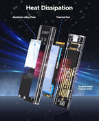 ORICO M.2 NVMe SSD Enclosure, USB 3.2 Gen 2, Transparent External Solid State - Image 4