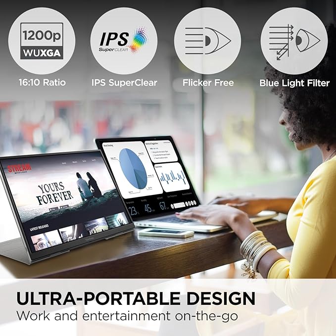 ViewSonic VG1656N 16 Inch 1200p IPS Wireless Portable Monitor - Image 2