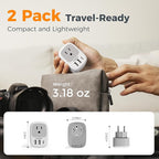 2 Pack Type E F Plug Adapter, TESSAN South Korea Outlet Adapter - Image 6