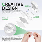9 White Magnetic Cable Clips, Under Desk Cable Management, Cord Holder - Image 7