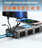 GOODaaa Power Bank Wireless Charger 45800mAh Built in Hand Crank and 4 Cables - Image 2