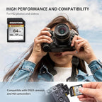 GIGASTONE 64GB SD Card 2-Pack, 4K Camera Pro, A1 V30 SDXC Memory Card 4K UHD - Image 4