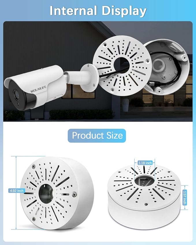 WEILAILIFE 【Compatible Almost All Cameras Type】 Security Camera Junction Box - Image 4