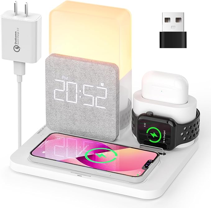 COLSUR Wireless Charging Station, 3 in 1 Charging Station, Alarm Clock by COLSURCOLORYOURLIFE