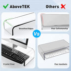 AboveTEK Acrylic Monitor Stand, Premium Large Monitor Riser 20 inch, Crystal - Image 5